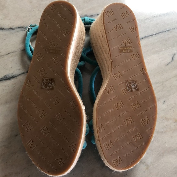 Like new Pelle Moda turquoise suede espadrille wedge heel 7.5 - Picture 6 of 10